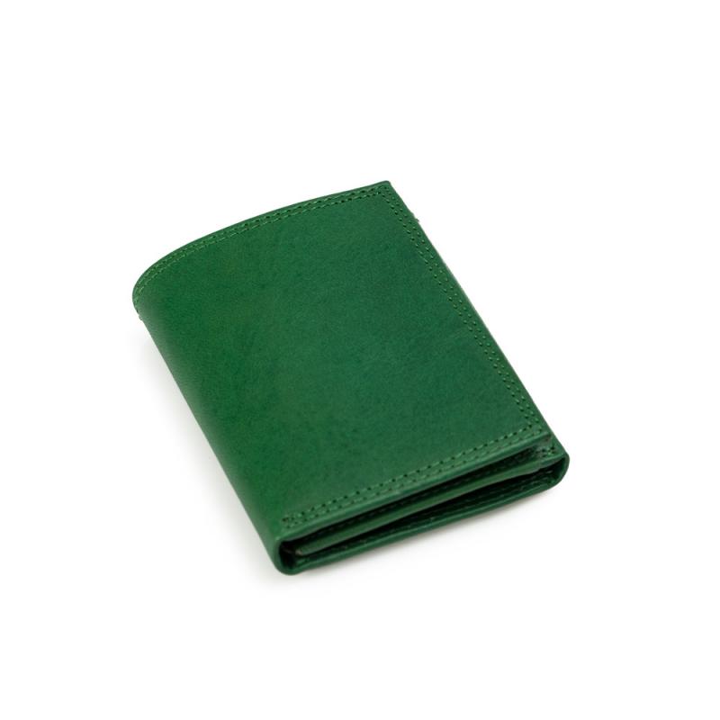 Portofel mic tip portcard din piele naturala DiAmanti Soverato Verde OP-8420